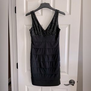 B. Darlin sequined, pleated semiformal dress, size 9/10